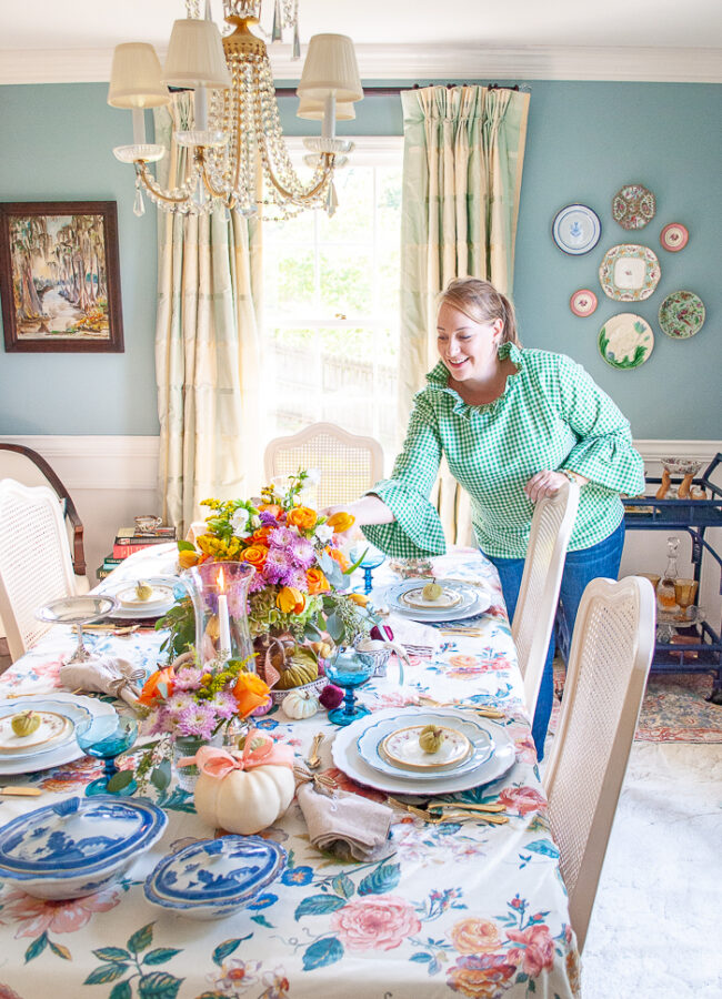 Fall Table Pastel Hues Pretty Chintz 12 Pender Peony A Southern Blog