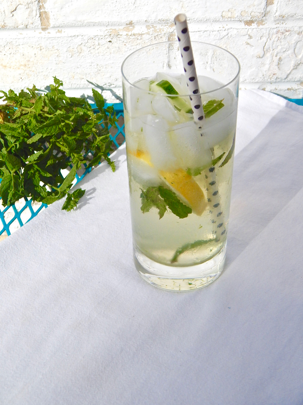 Cucumber Cooler with St-Germain and Mint. Learn how to make it at penderandpeony.com