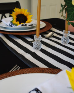 Pineapple Candlesticks for Black and White Themed Tablescape