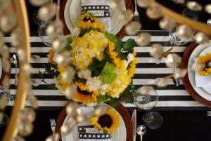 Black and White Themed Tablescape
