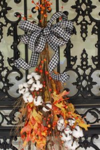 Fall Home Tour with Simply Seasonal - Cinnamon Broomstick idea for the front door.
