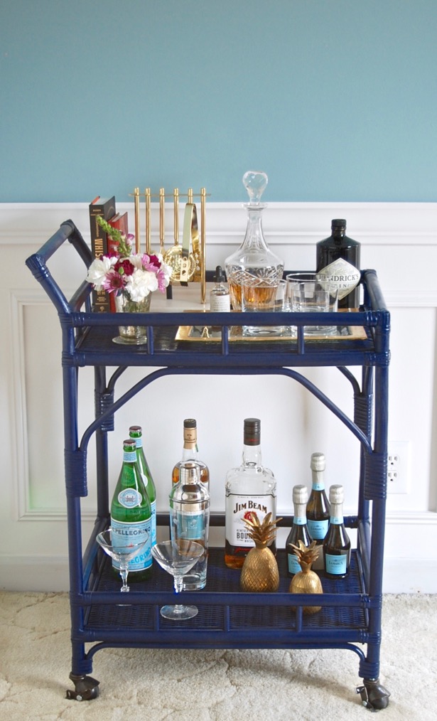 Get the Society Social look for a fraction of the cost with this bar cart DIY - bar carts are a chic entertaining staple