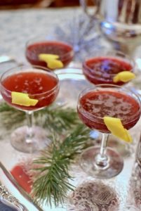 Try a bubbly blackberry cocktail with champagne, st. germain, vodka for a delightful New Year's Eve celebration drink.