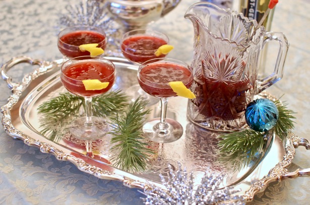 Try a bubbly blackberry cocktail with champagne, st. germain, vodka for a delightful New Year's Eve celebration drink.