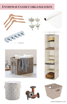 Organization and storage solutions for entryway closet