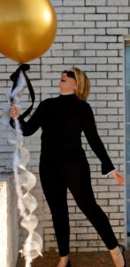 Black and White outfit with cigarette pants and bell sleeve sweater