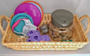 Put frequently used items in open basket