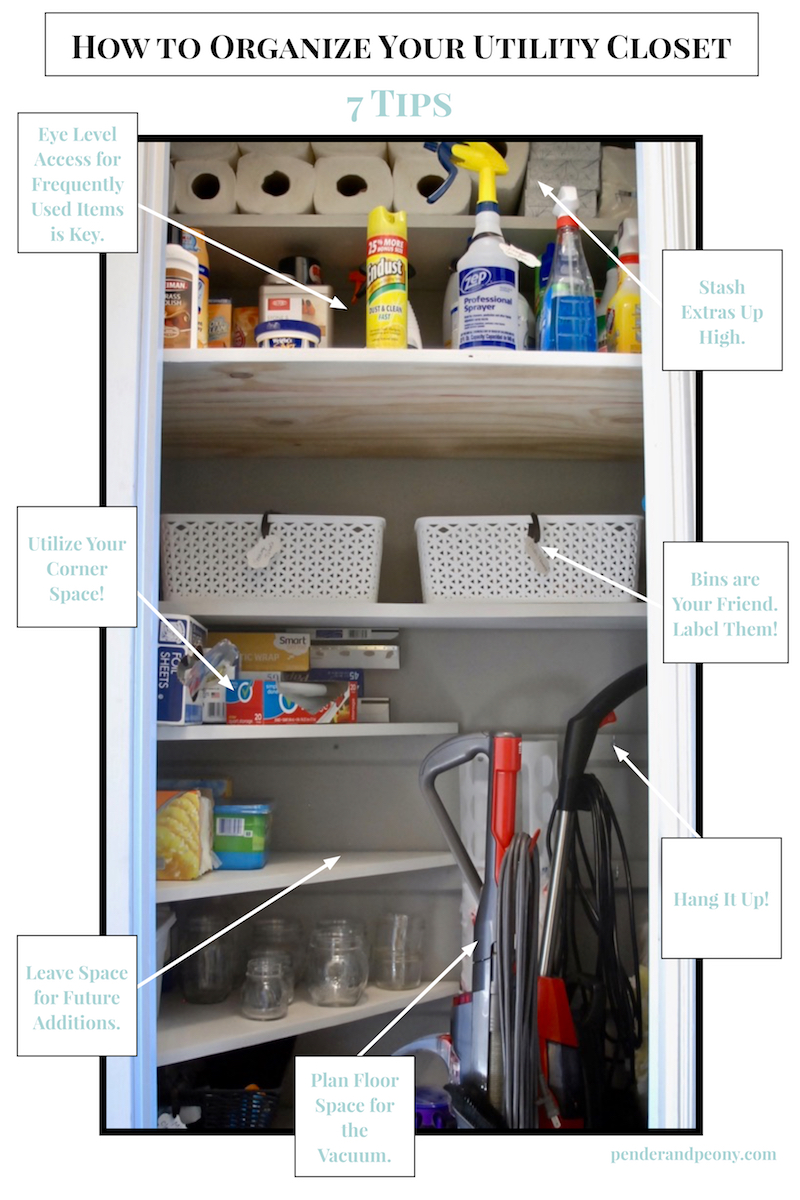 Organize your utility closet with these simple tips! Transform this neglected space into a productive zone that makes cleaning easier!