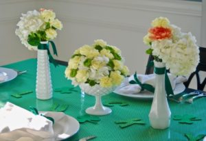 Celebrate St. Patty's Day with a Guinness beer tasting party, yummy shepherd's pie, and one lucky green Saint Patrick's Day tablescape.