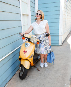 This breezy tie waist skirt in pretty pastels is classic summer style!