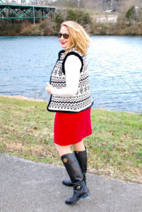 Two looks with this fair isle sweater vest in classic black and white for chic everyday wear that will keep you toasty on these cold January days! #casuallook #sweatervest #fairisle #chicstyle #blackandwhite #talbots