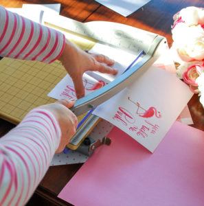 You tickle me pink free printable flamingo Valentine card and DIY envelope tutorial with coloring card option.