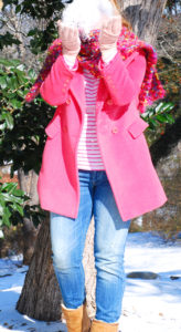 A pink coat to trounce those winter blues! #pinkcoat #modernclassicstyle #snowdaycasual
