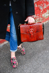 All the promise of fashion - winter outfit with fur hat - just because #Brahmin #foxfur #vintagewoolcoat #cashmere #boyfriendjeans #mules