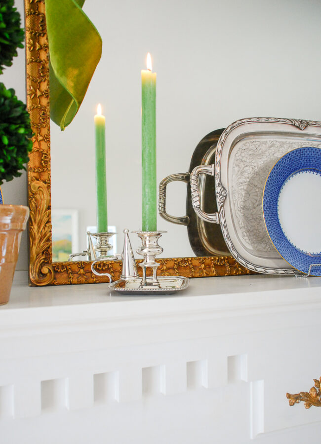 Boxwood Topiary Decor for a Traditional Mantel Pender & Peony A Southern Blog