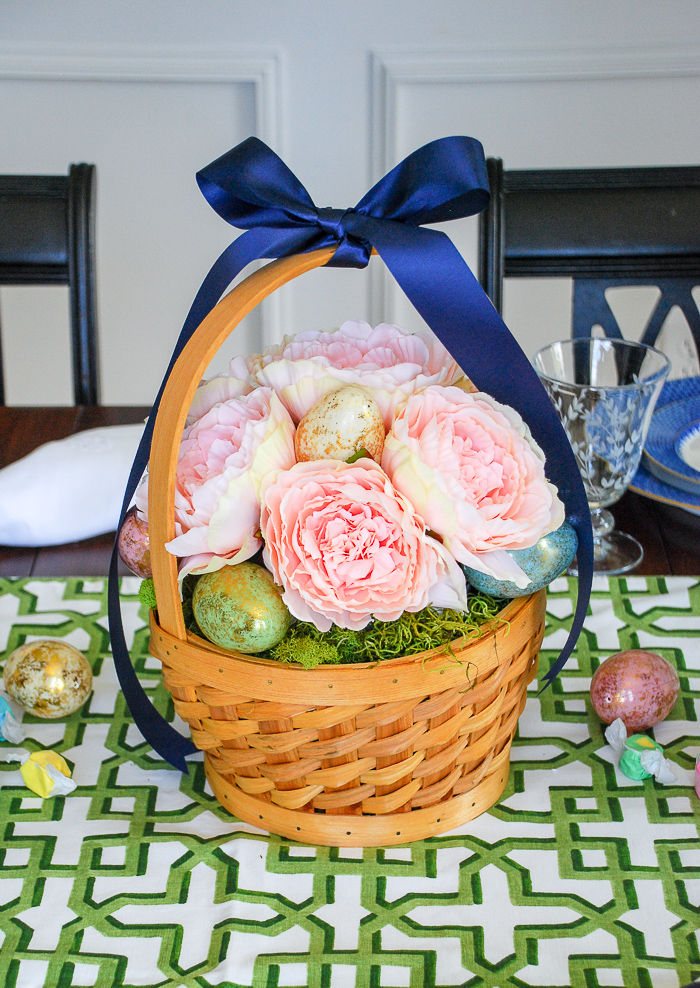 An Easter Tablescape with Blooming Basket & Boxwood Topiaries - Pender ...