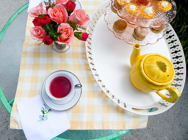 Brew a pot of tea and invite your kindred spirit to spend a lovely afternoon nibbling on delicious treats with a spring tea for two! #teafortwo #teaparty