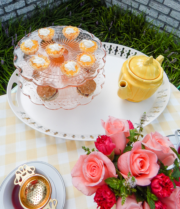 Brew a pot of tea and invite your kindred spirit to spend a lovely afternoon nibbling on delicious treats with a spring tea for two! #teafortwo #teaparty