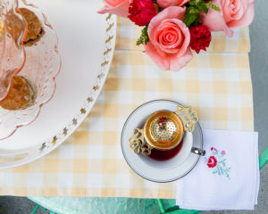 Brew a pot of tea and invite your kindred spirit to spend a lovely afternoon nibbling on delicious treats with a spring tea for two! #teafortwo #teaparty