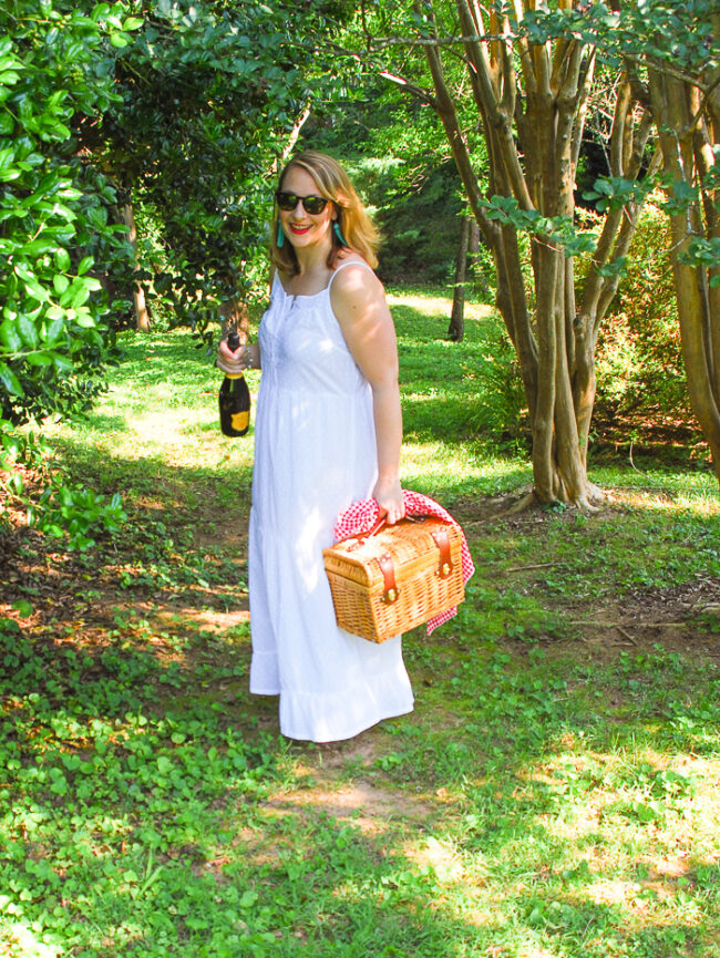 Picnic Ready - White Eyelet Maxi - Pender & Peony - A Southern Blog