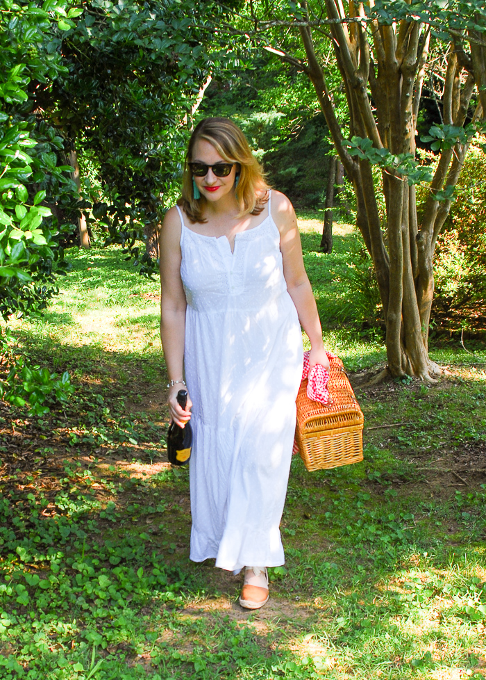 Picnic Ready - White Eyelet Maxi - Pender & Peony - A Southern Blog