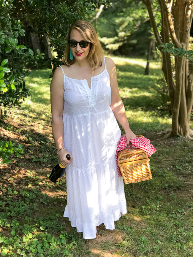 Picnic Ready - White Eyelet Maxi - Pender & Peony - A Southern Blog