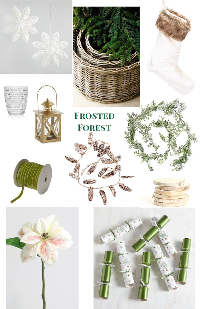 Christmas Decor Ideas for 2018: collage of frosted forest decorations