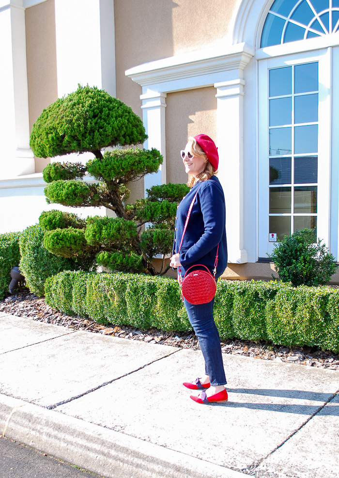 Navy and outlet red outfit