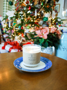 The best smelling holiday candle from Feather and Pearl for that extra festive feel.