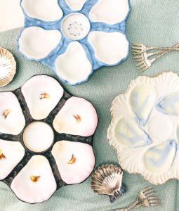 The oyster plate - use antique oyster plates to entertain in style