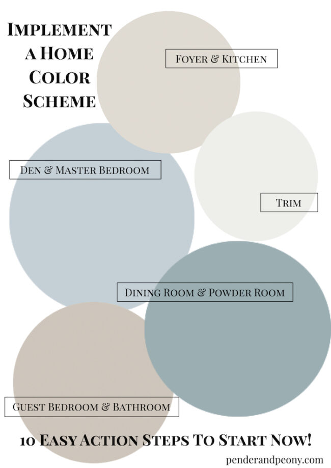 10 Action Steps to Implement a Home Color Scheme - Pender & Peony - A ...