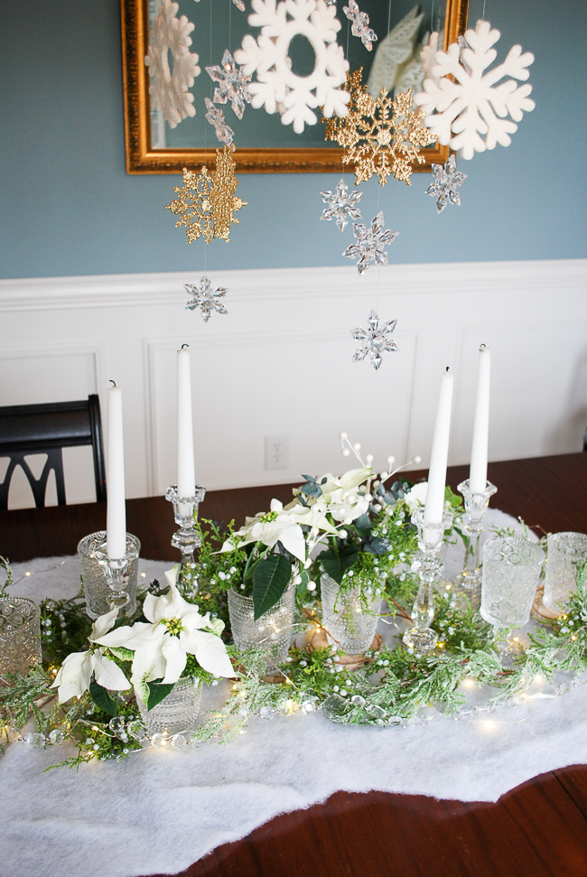 Winter tablescape tutorial - frosted forest