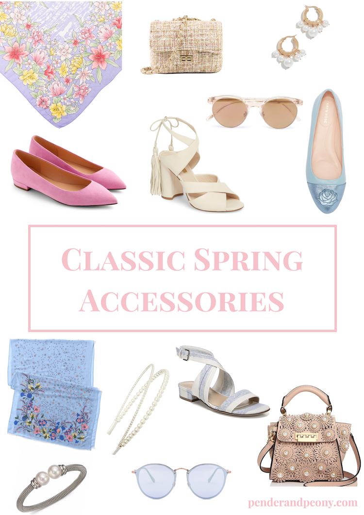 Freshen up your wardrobe with a few classic spring accessories for a pop of pastel and floral fancy