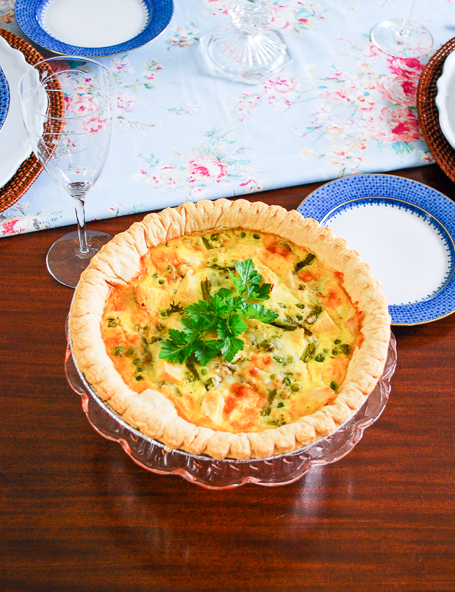 Herbed lemon quiche with chicken and asparagus the perfect entree for a spring meal