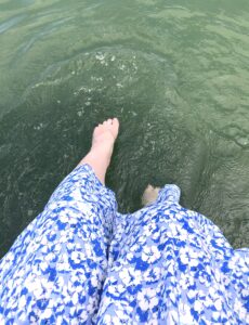 Sticking my toes in the water at Lake Glenville