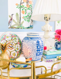 Chinoiserie look for less decor you can find shopping thrift stores etc. including ginger jars, cloisonné, enamel ware, etc.
