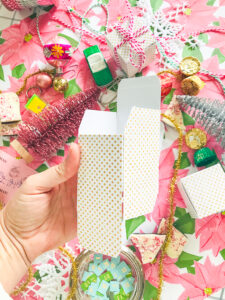 put mini-present boxes together for advent calendar