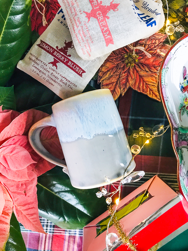 A Cathey Bolton mug and some tea from Piper & Leaf make a delightful Christmas gift for the host