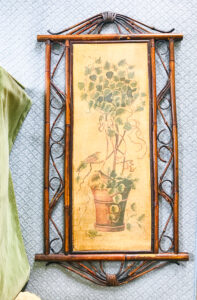 Vintage bamboo panel from thrift shop is basis for new DIY Chinoiserie panel