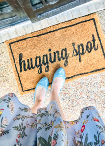 "Hugging Spot" front door mat leads you into spring home tour
