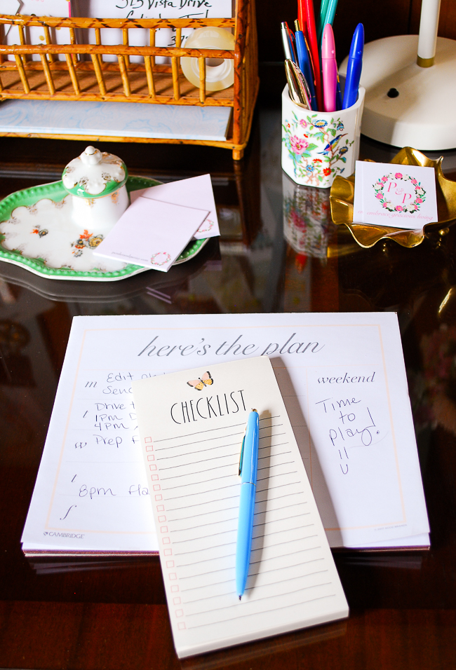 Use weekly planners and checklists to keep ahead of projects and complete tasks -- strategy for a productive 9 to 5 at home