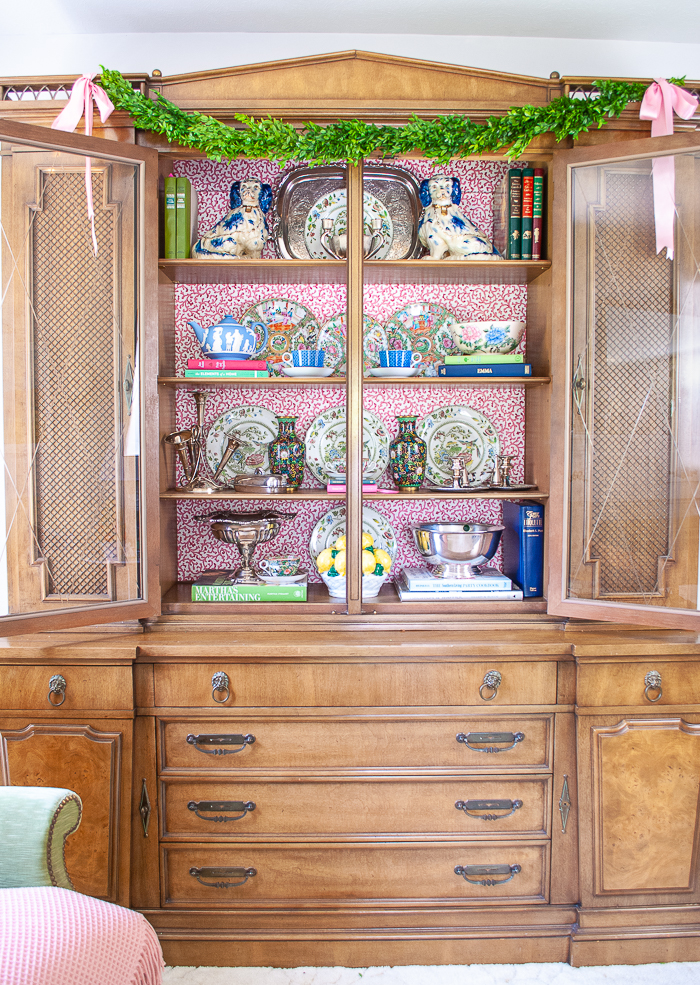 Update Your China Cabinet with Wallpaper - Easy Tutorial - Pender