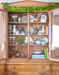 China cabinet shelves before wallpaper backing