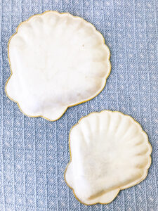 back view of capiz shell plates