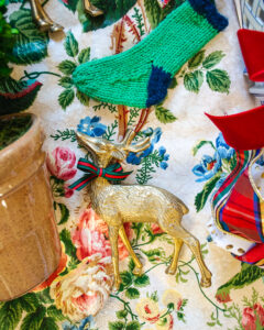 Vintage brass reindeer adds touch of shine to my Chinoiserie Christmas Decorations