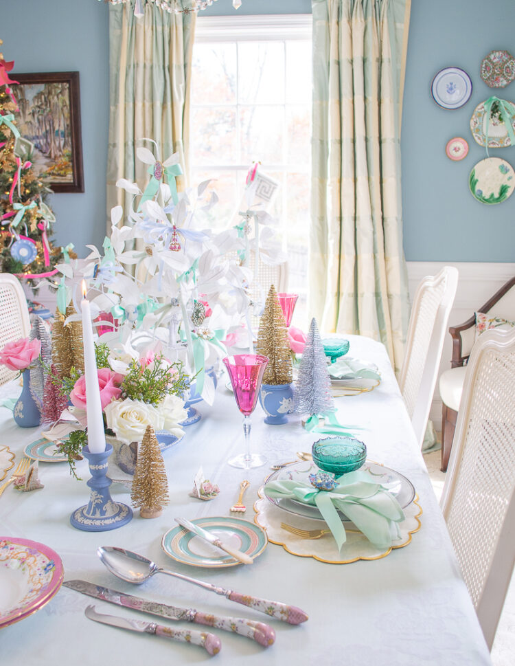 A Dreamy Pastel Christmas Table in Jasperware & Jewels Pender & Peony A Southern Blog