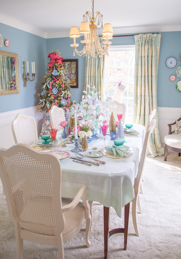 A Dreamy Pastel Christmas Table in Jasperware & Jewels Pender & Peony A Southern Blog