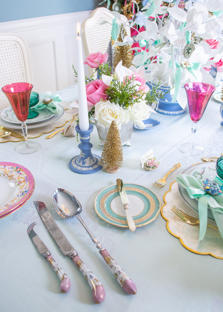 A Dreamy Pastel Christmas Table in Jasperware & Jewels Pender & Peony A Southern Blog