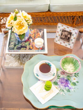 A grandmillennial coffee table style with 5 traditional decor staples
