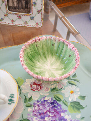 Vintage Fitz & Floyd asparagus bowl acts as a catchall